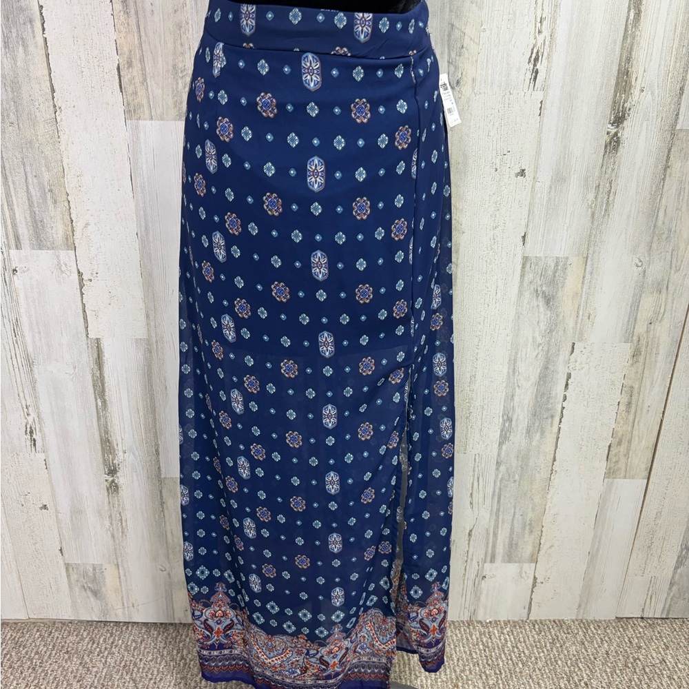 Charlotte Russe Blue Maxi Skirt Casual Resort Wear